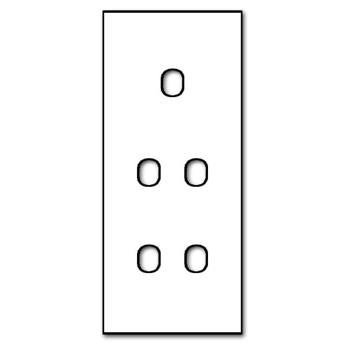 Switch front panel metal in titanium 5 gang for 3 wall boxes. Vectis Square series