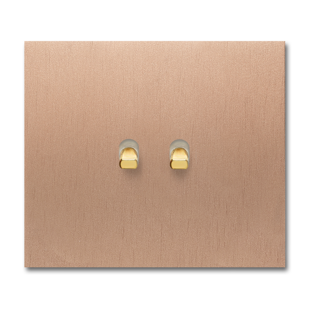 Toggle switch metal in copper gold 2 gang 2 way. Square Series
