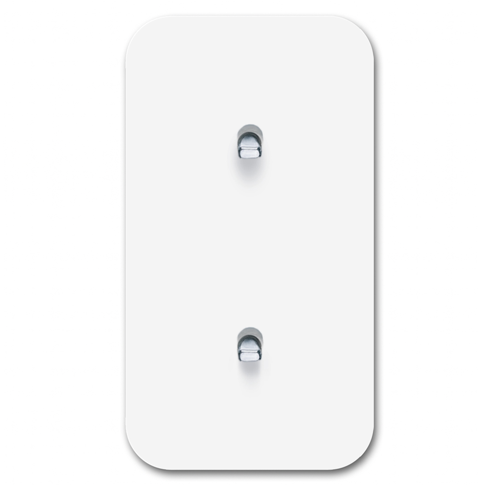 Toggle switch metal matte white chrome 2 gang 2 way, vertical. Cube Series