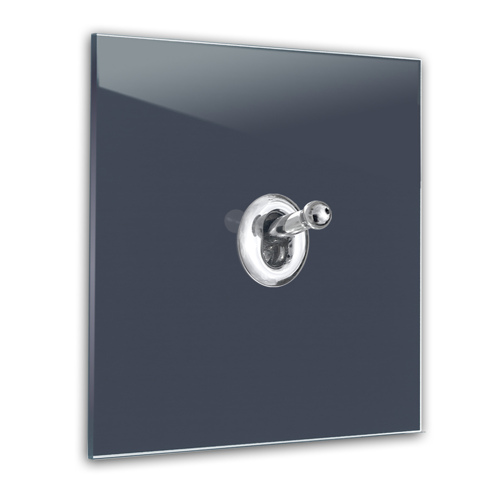 Interrupteur rétro 1 fois va-et-vient 230V Farrow Ball 281 Stiffkey optique verre Bleu