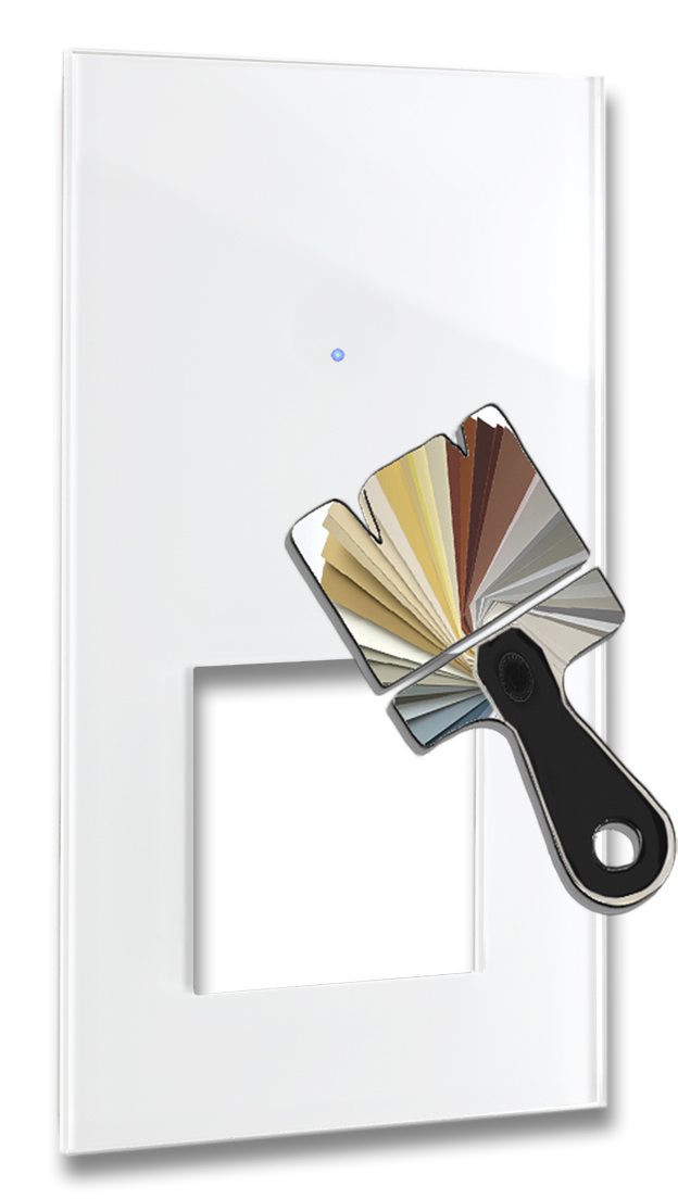 Cache-écran tactile NOVA - aspect verre simple avec découpe carrée dans une couleur Farrow & Ball.