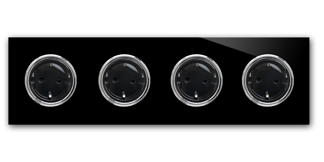 Design socket outlet in glass look. MAXIM