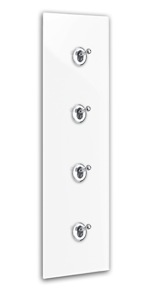 Interrupteur rétro aspect blanc verre 4 fois CAMBRIDGE