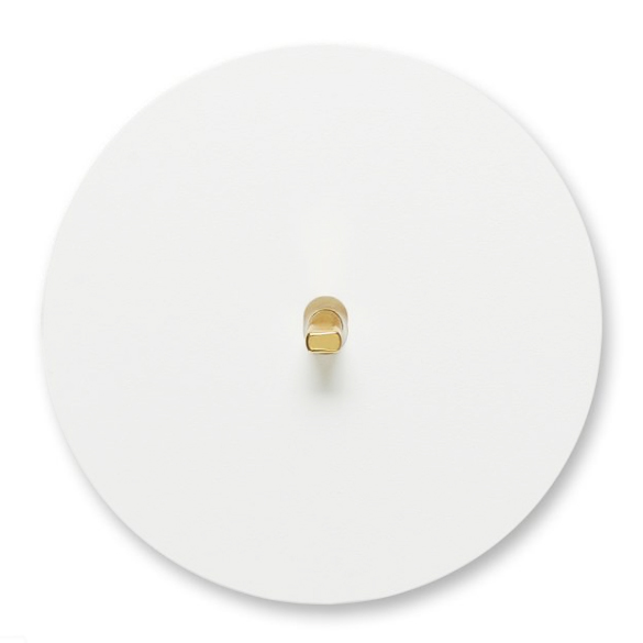 Retro toggle switch round metal matte white gold 1 gang single