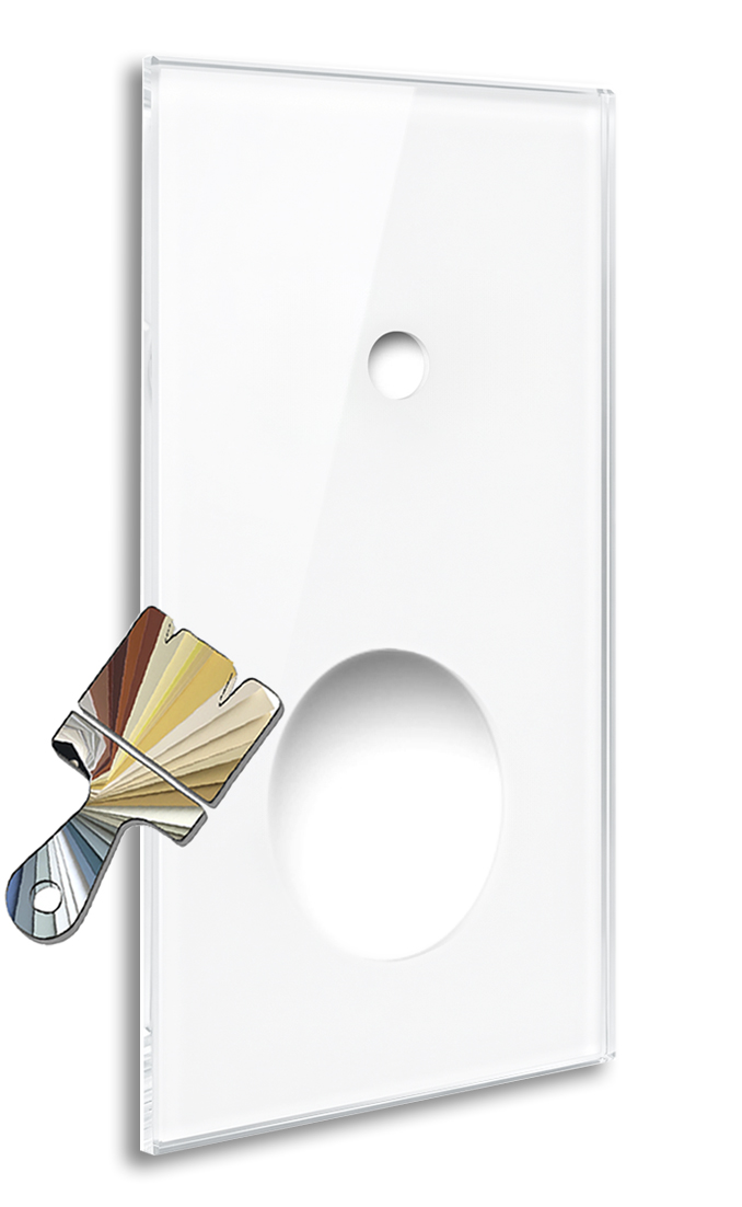 YORK Farrow & Ball Colour Glass-Effect 1-Gang Cover Plate with Round Cut-Out by ROHDE+ROHDE