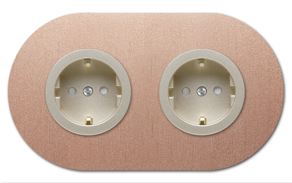 Socket metal in copper 1-gang. Round Series