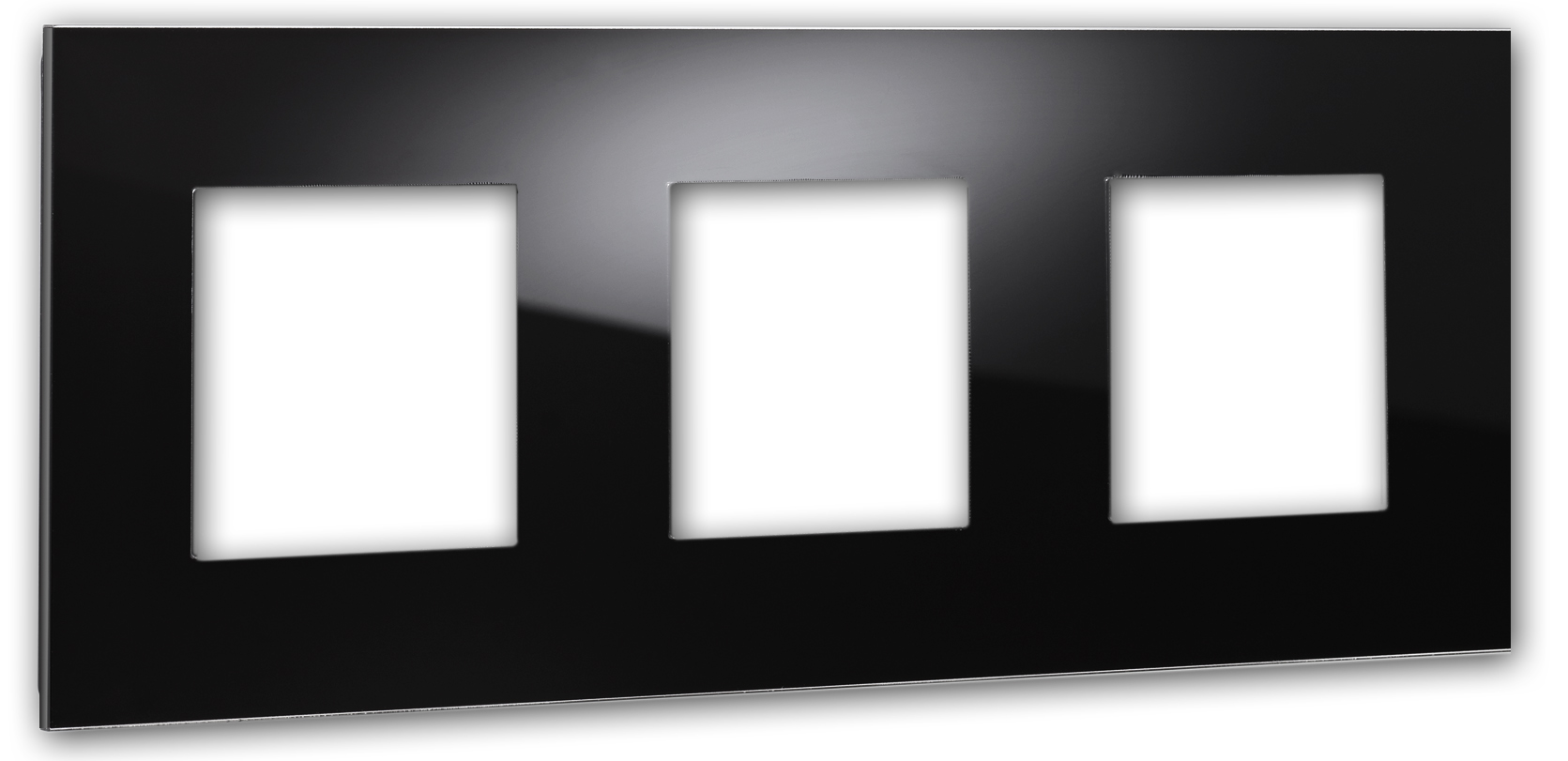 Frame MAXIM with 3 cutouts. Black. ROHDE+ROHDE