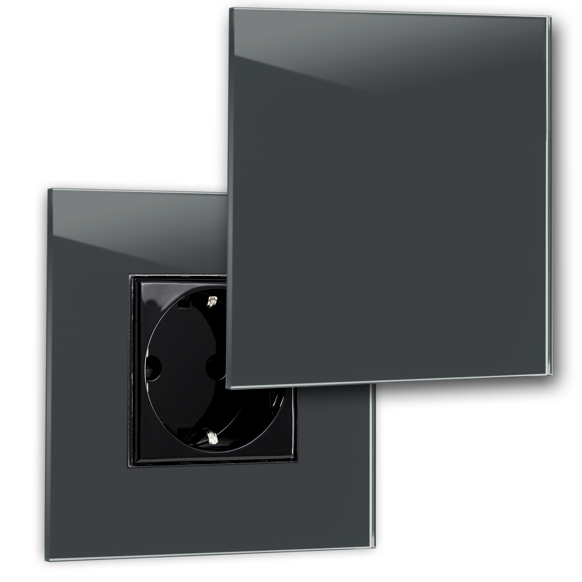 Design socket gray 1gang glass optic Farrow 26 down pipe