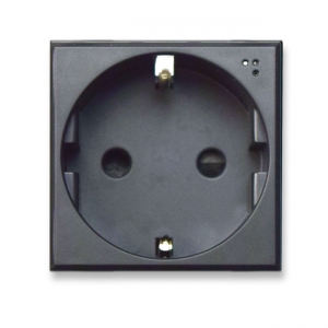 Insert de prise de courant Schuko (type F). Noir mat. Pour découpes de cadre carrées.