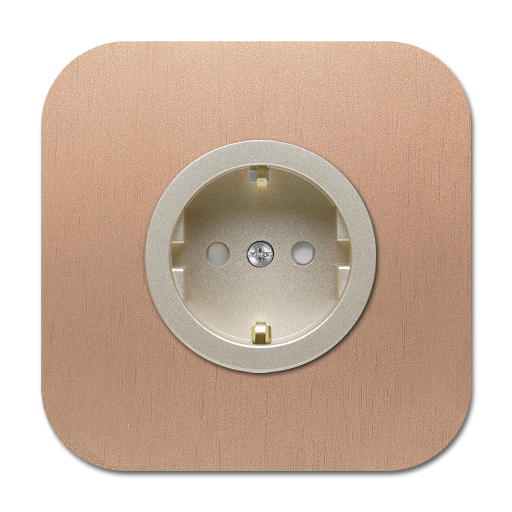 Socket metal copper single 1 gang. Cube Series