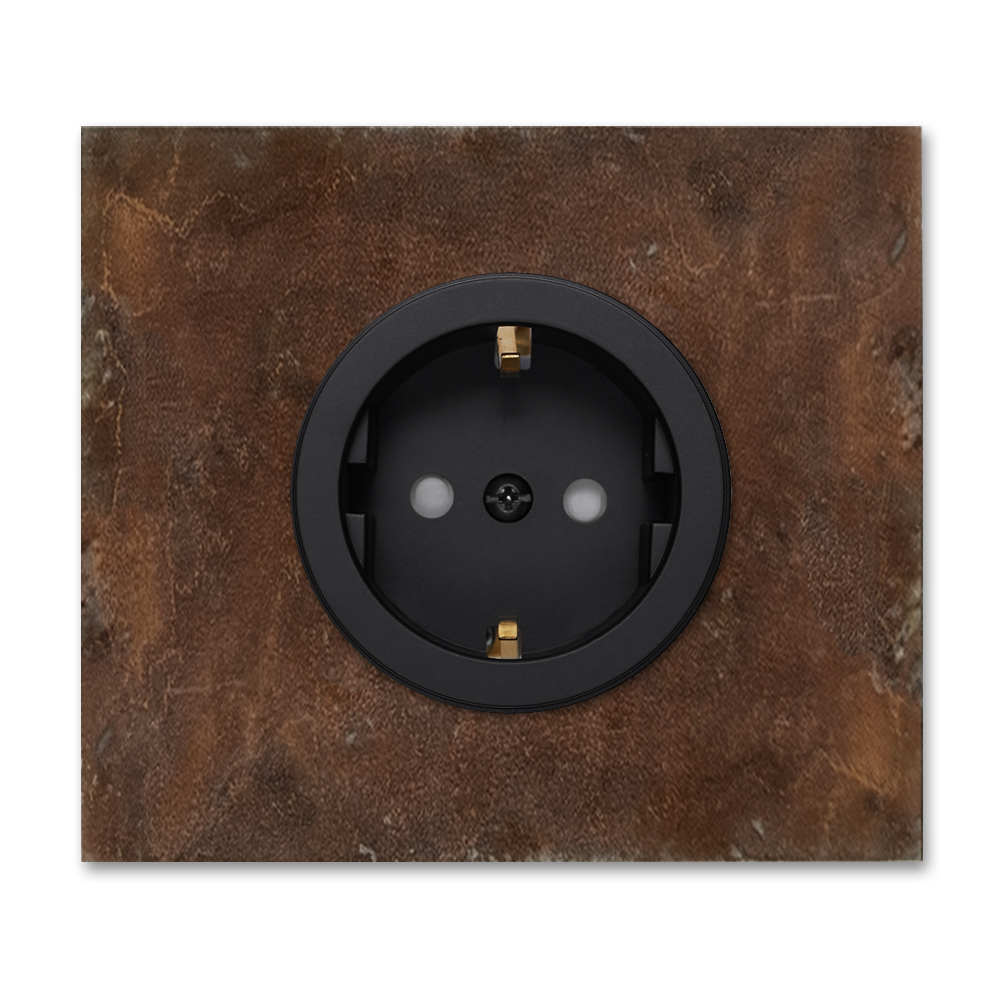 Socket metal rust black 1 gang. Square Series