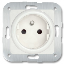 Insert de prise français en porcelaine blanche