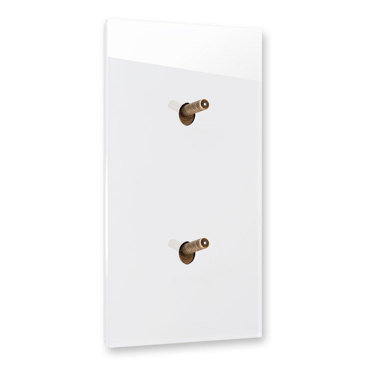 Light switch white 2 bronze toggles illuminated glass-effect modern vertical. YORK
