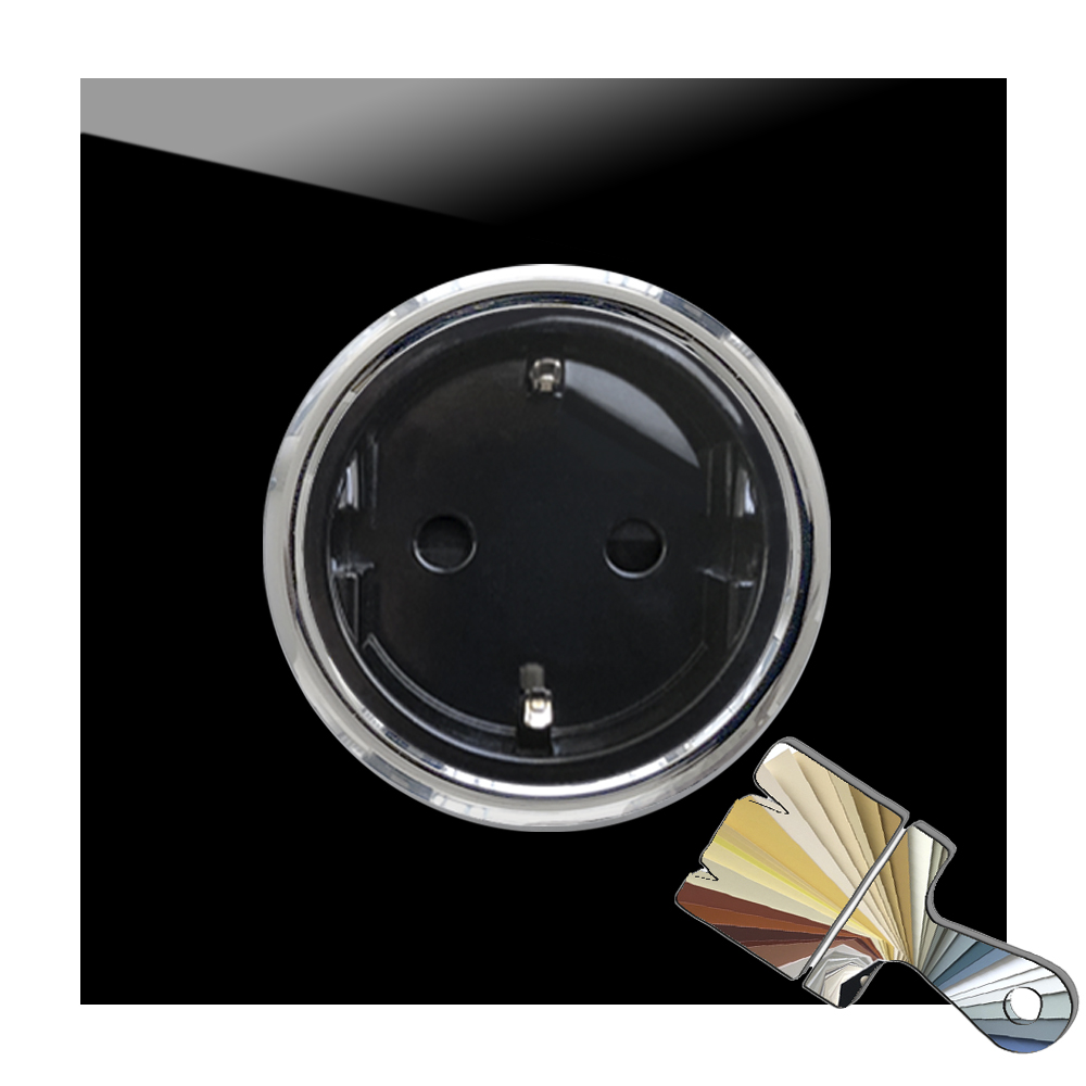 Presa di corrente Farrow Ball colore vetro-look set cromo 1-gang