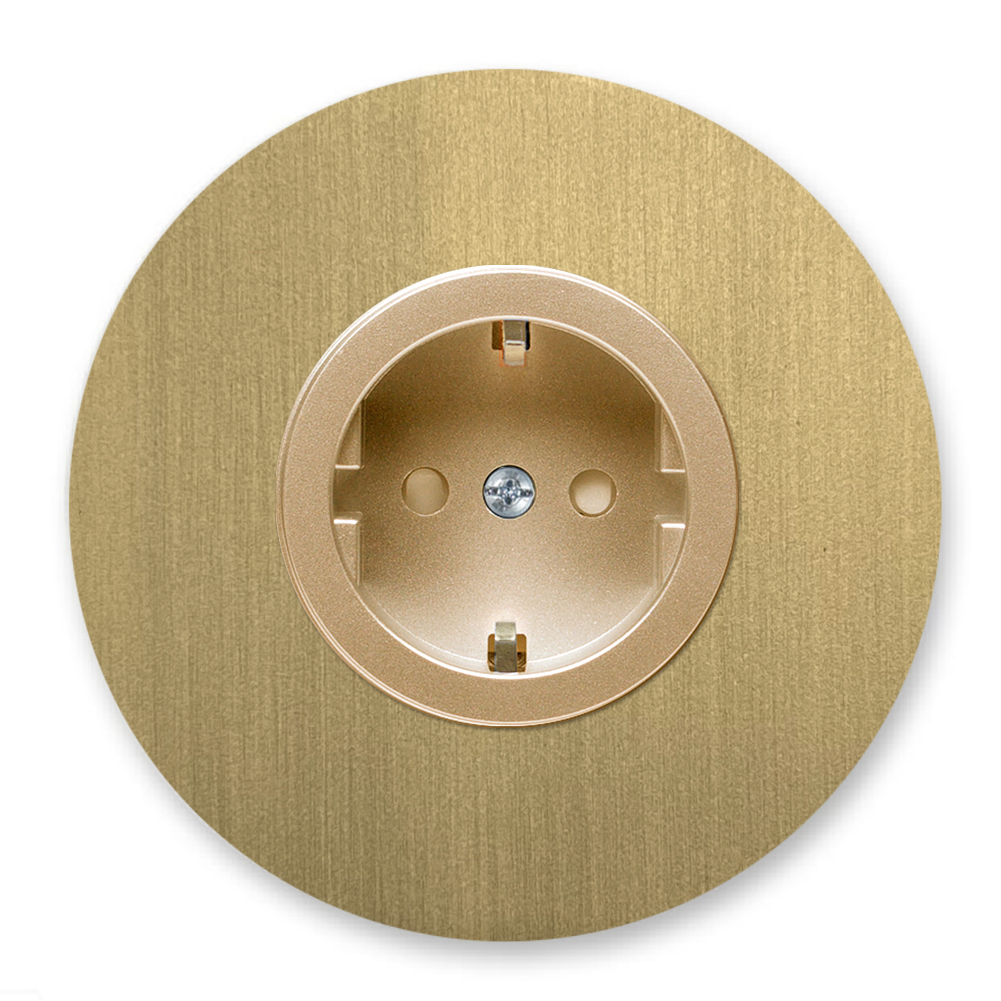 Round socket metal in old gold 1 gang. Round Series