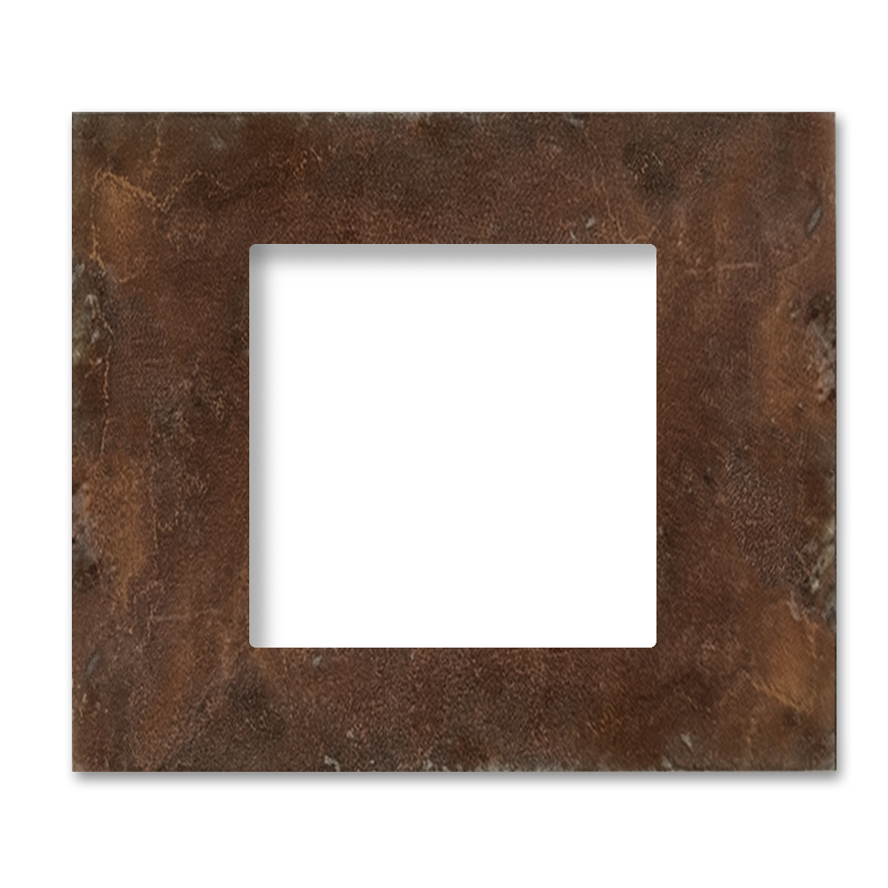 Accessory frame for JUNG inserts Rust metal Square series