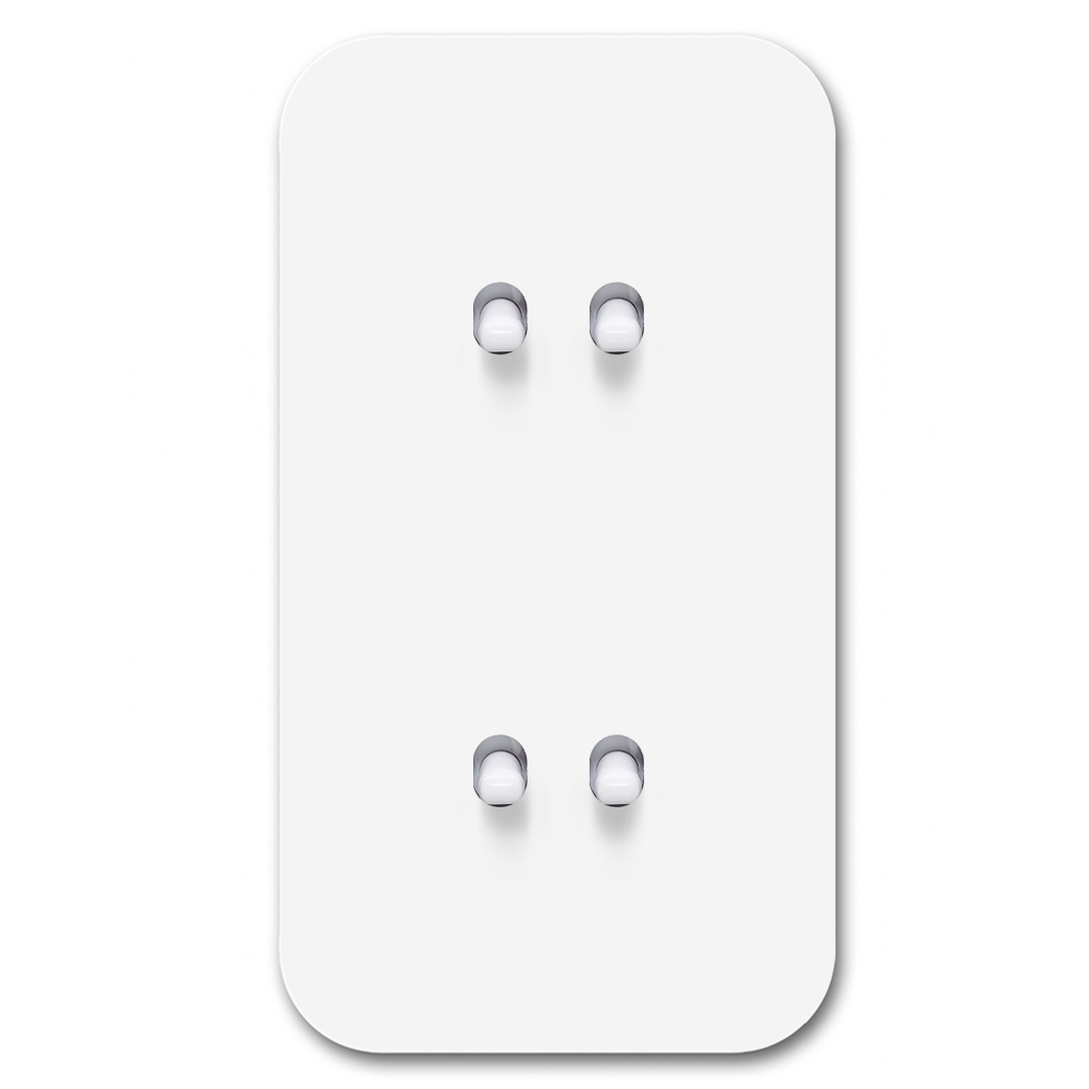 Toggle switch metal matte white 4 gang 2 way. Cube Series