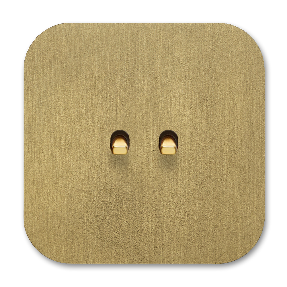 Toggle switch metal in old gold 2 gang 2 way. Cube Series