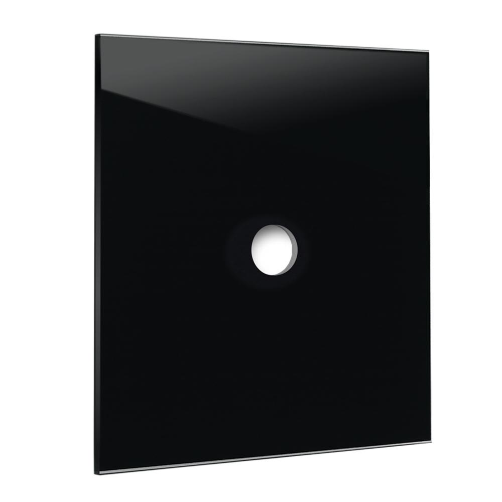 YORK Black Glass-Effect 1-Gang Cover Plate by ROHDE+ROHDE