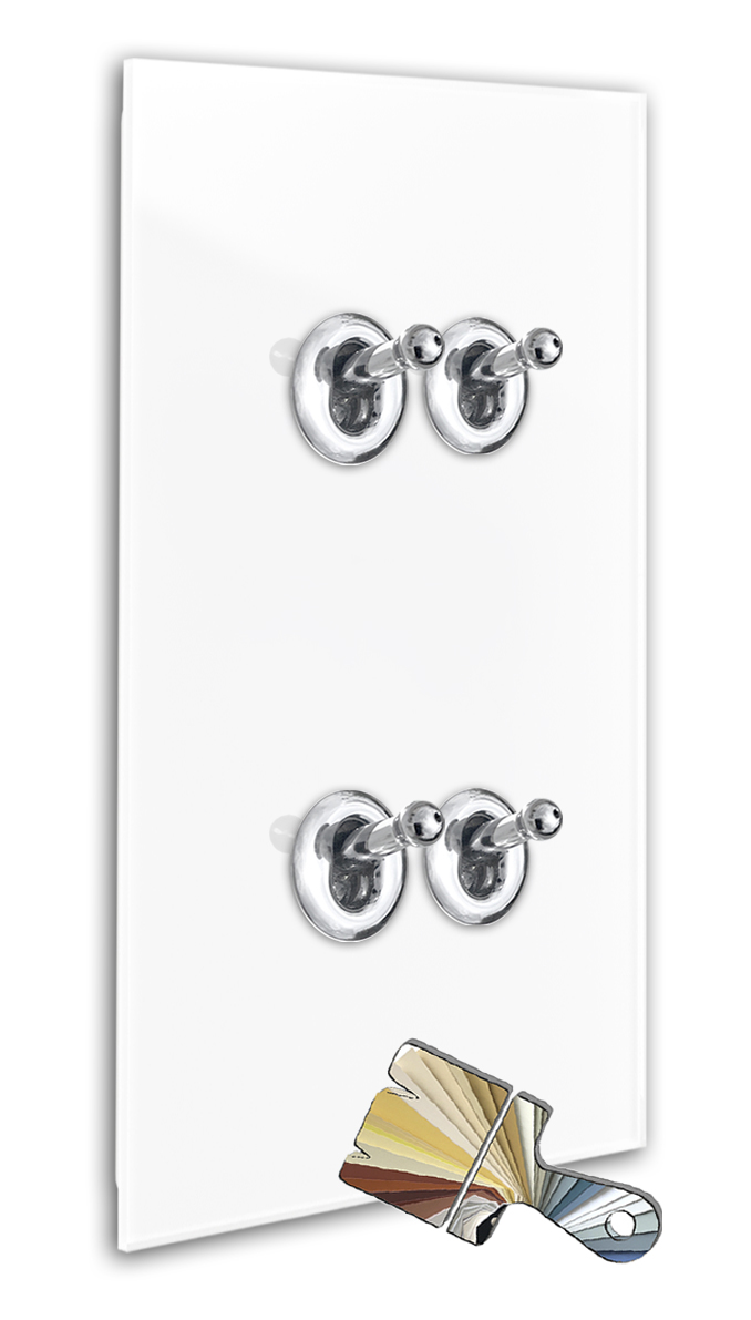 Light switch 4 toggle chrome. Farrow Ball in glass look Light switch 4 toggle chrome. Farrow Ball in glass look