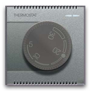 Bouton rotatif THERMOSTAT. Argent brillant.