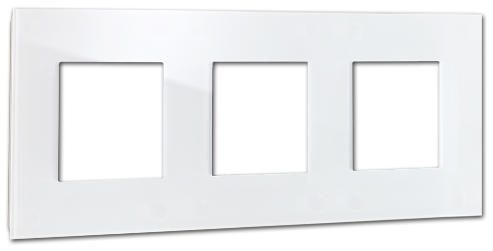 Frame MAXIM with 3 cutouts. White. ROHDE+ROHDE