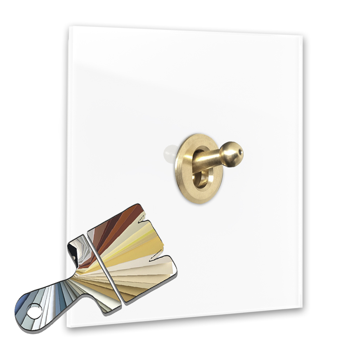 Retro light switch RAL colour glass look gold