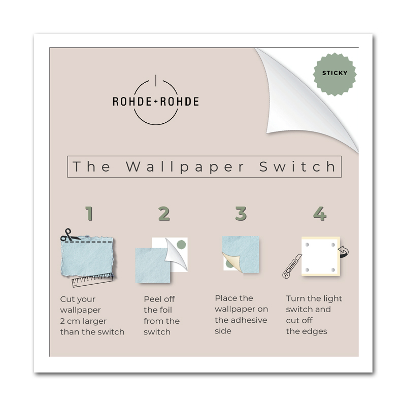 Wallpaper-Switch itseliimautuvalla pinnalla Valokytkin, kosketukseton, yksikertainen 230V