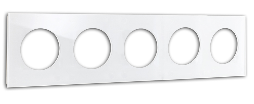 Frame MAXIM with 5 round cutouts. White. ROHDE+ROHDE