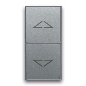 Interrupteur pour volets roulants. Commande de stores avec boutons-poussoirs. Couleur argent brillant.