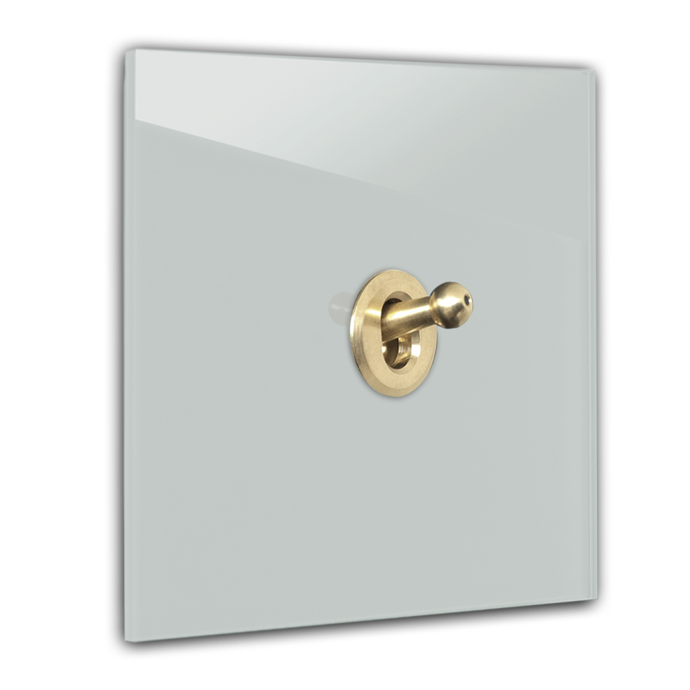 Interrupteur rétro 1 fois va-et-vient 230V Farrow 85 oval room optique verre Bleu