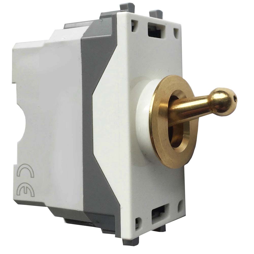 CAMBRIDGE light switch insert with toggle lever. Brass.
