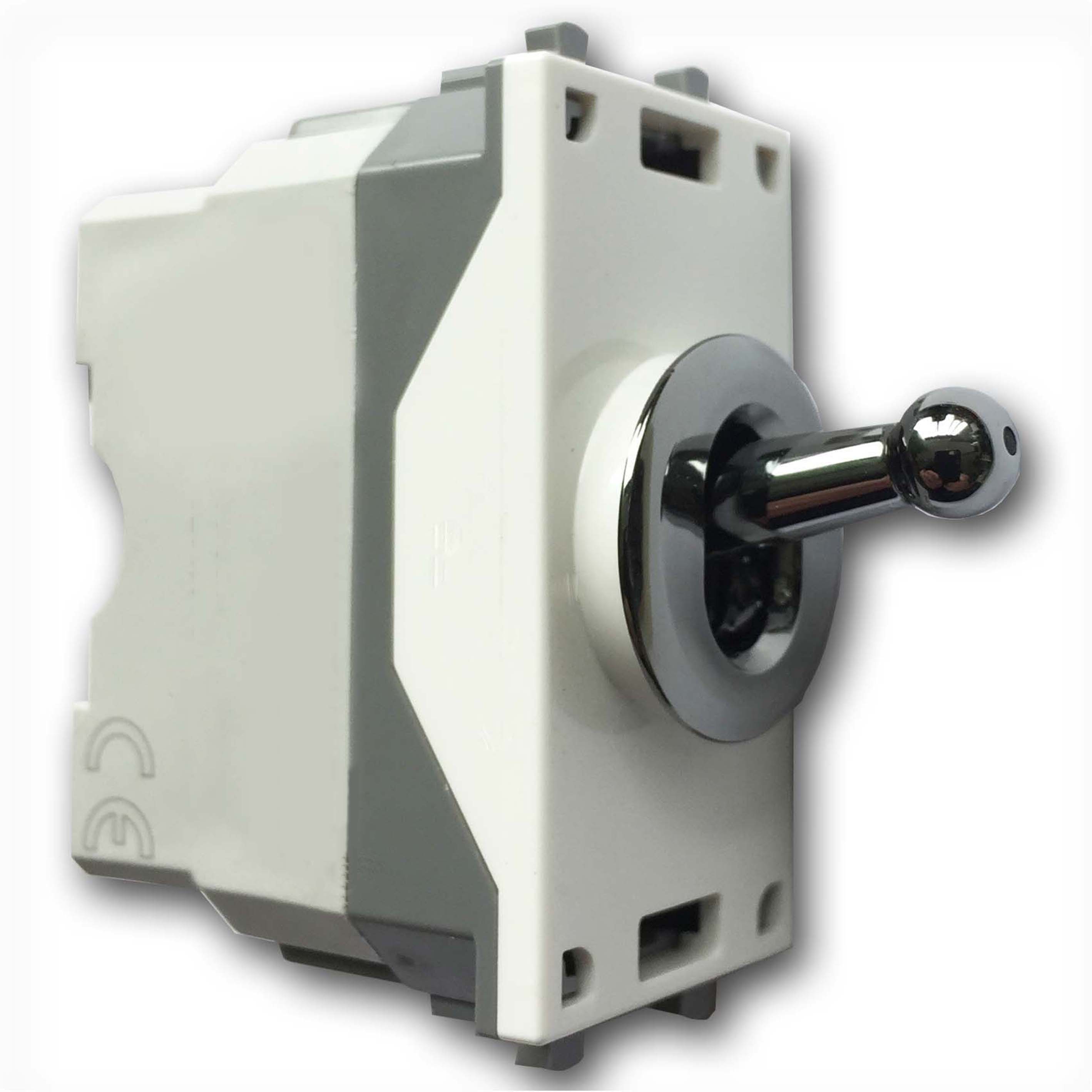 CAMBRIDGE light switch insert with toggle lever. Chrome.