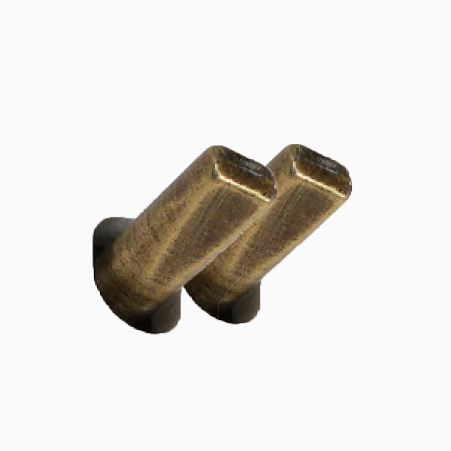 Momentary push-button toggle switch insert in patina, 2-gang