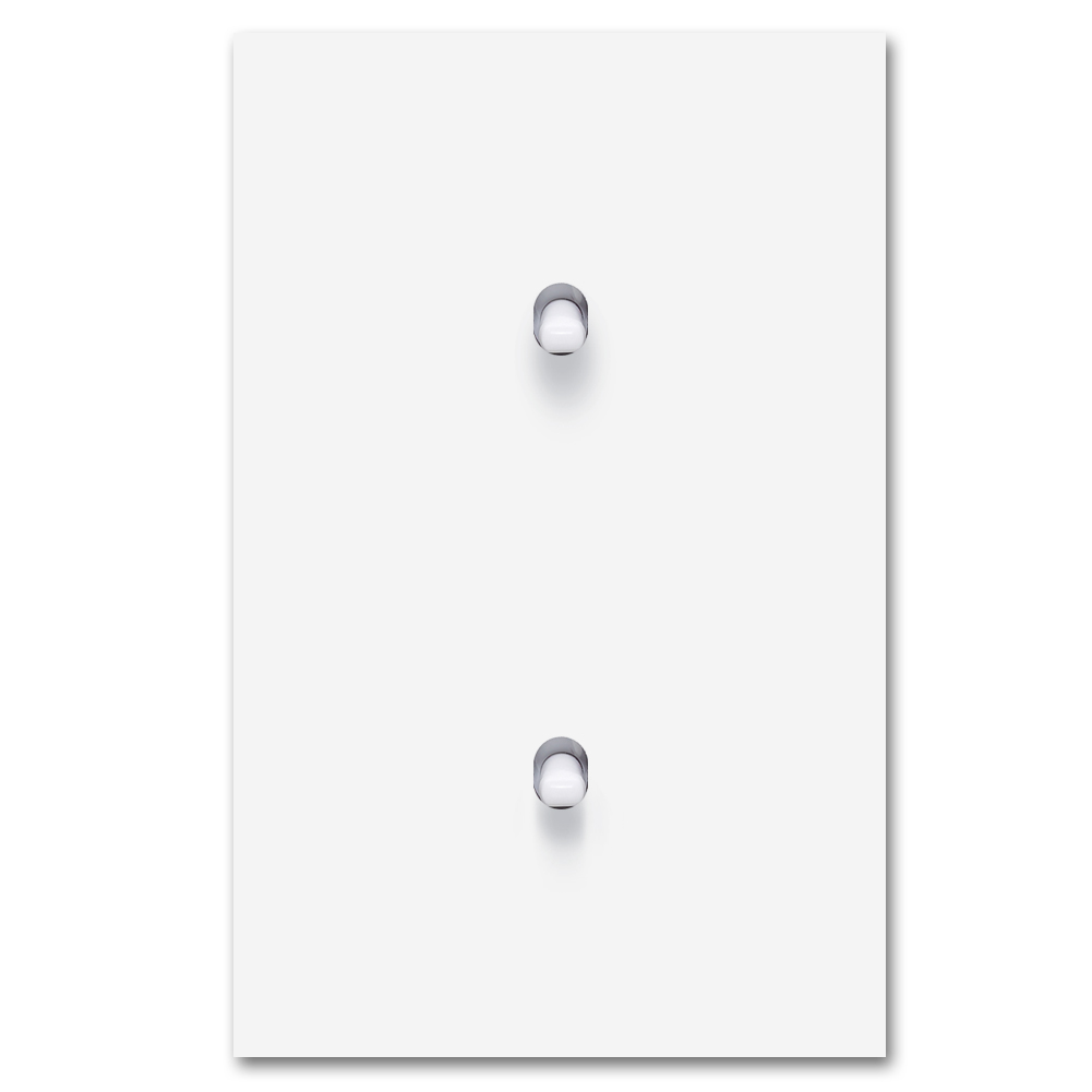 Retro switch metal matte white double toggle Square Series