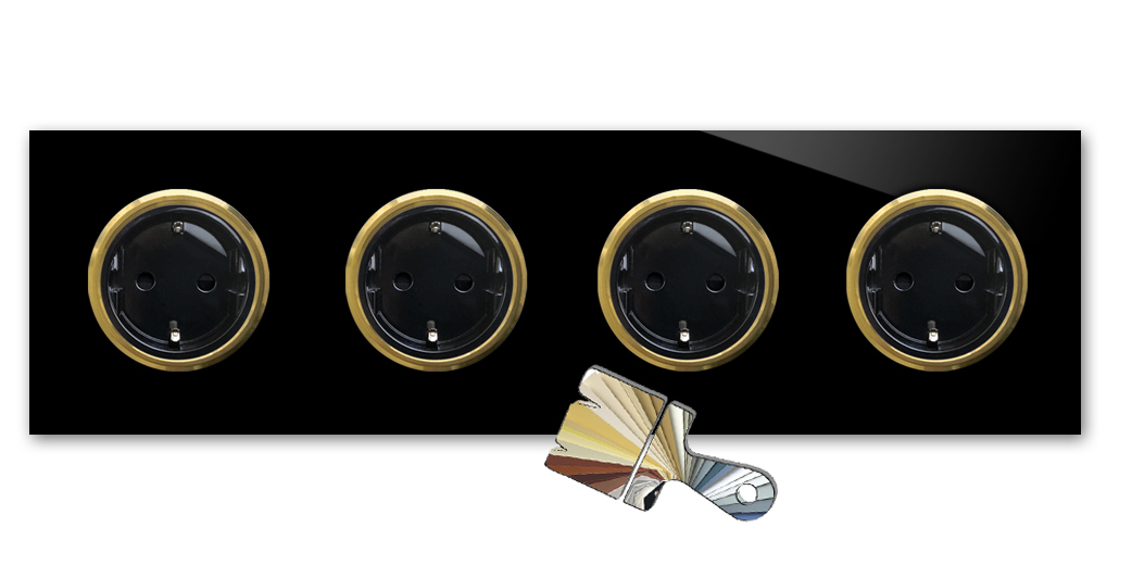 Stikkontakt Farrow Ball farve glas-look bundle guld 4 bande