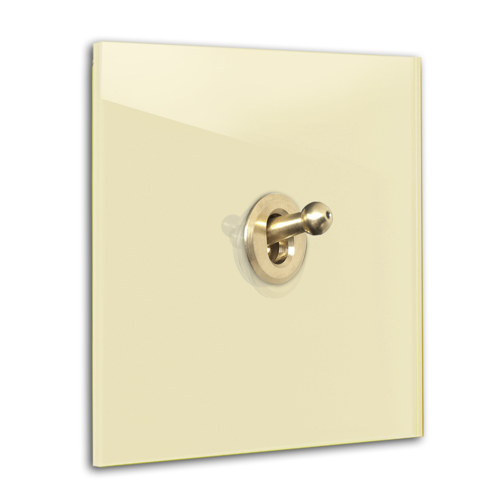 Interrupteur rétro 1 fois va-et-vient 230V Farrow Ball 68 Dorset optique verre Jaune