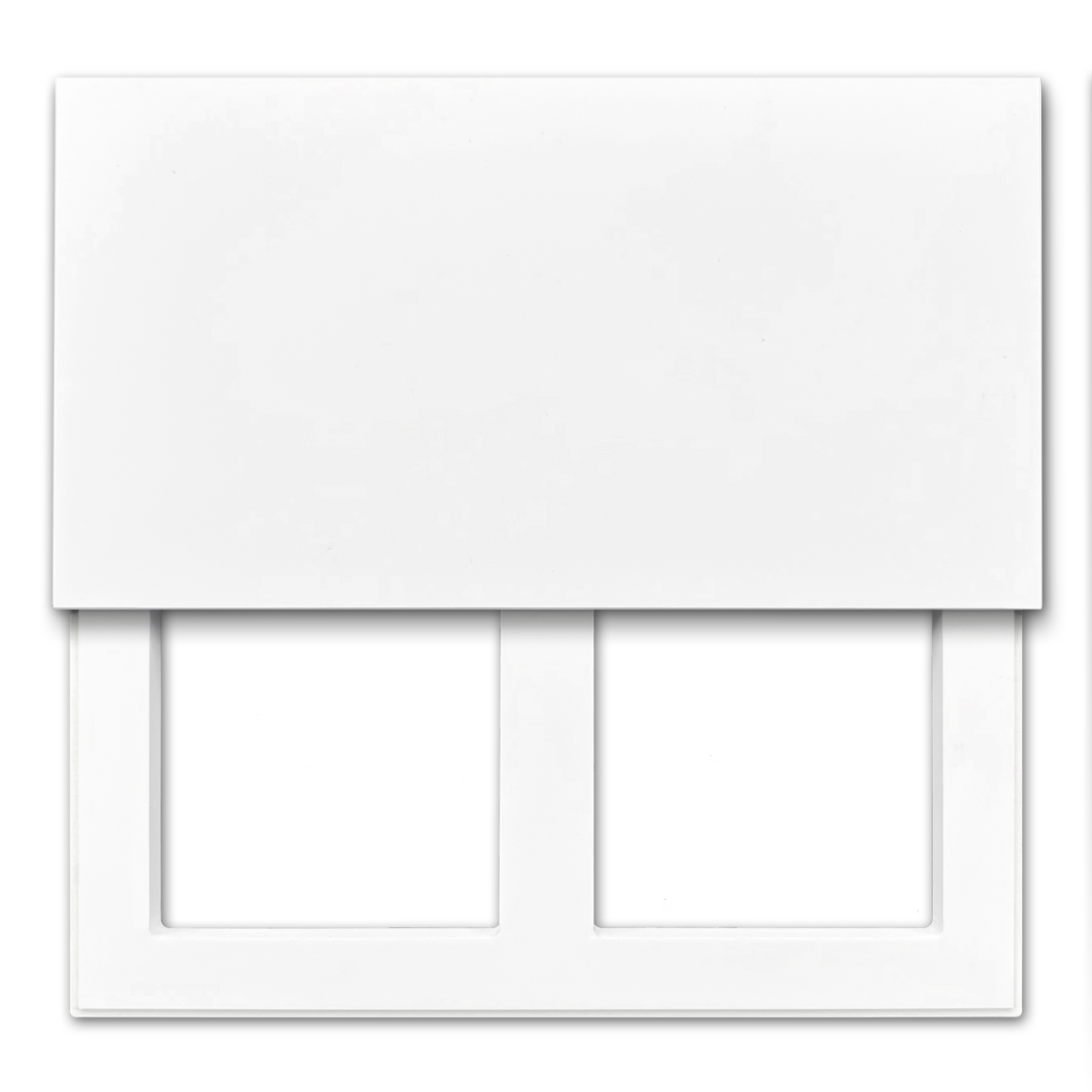 PURIST socket outlet frame set. 2-fold with cover.  Alpine white.