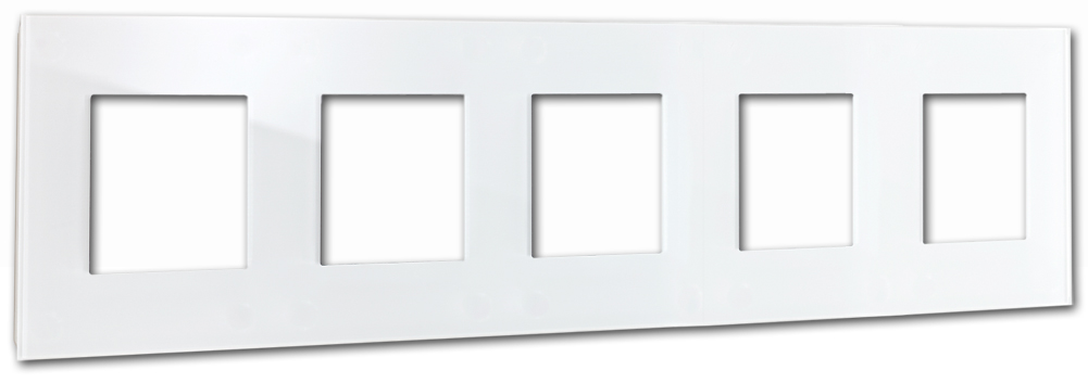 Frame MAXIM with 5 cutouts. White. ROHDE+ROHDE