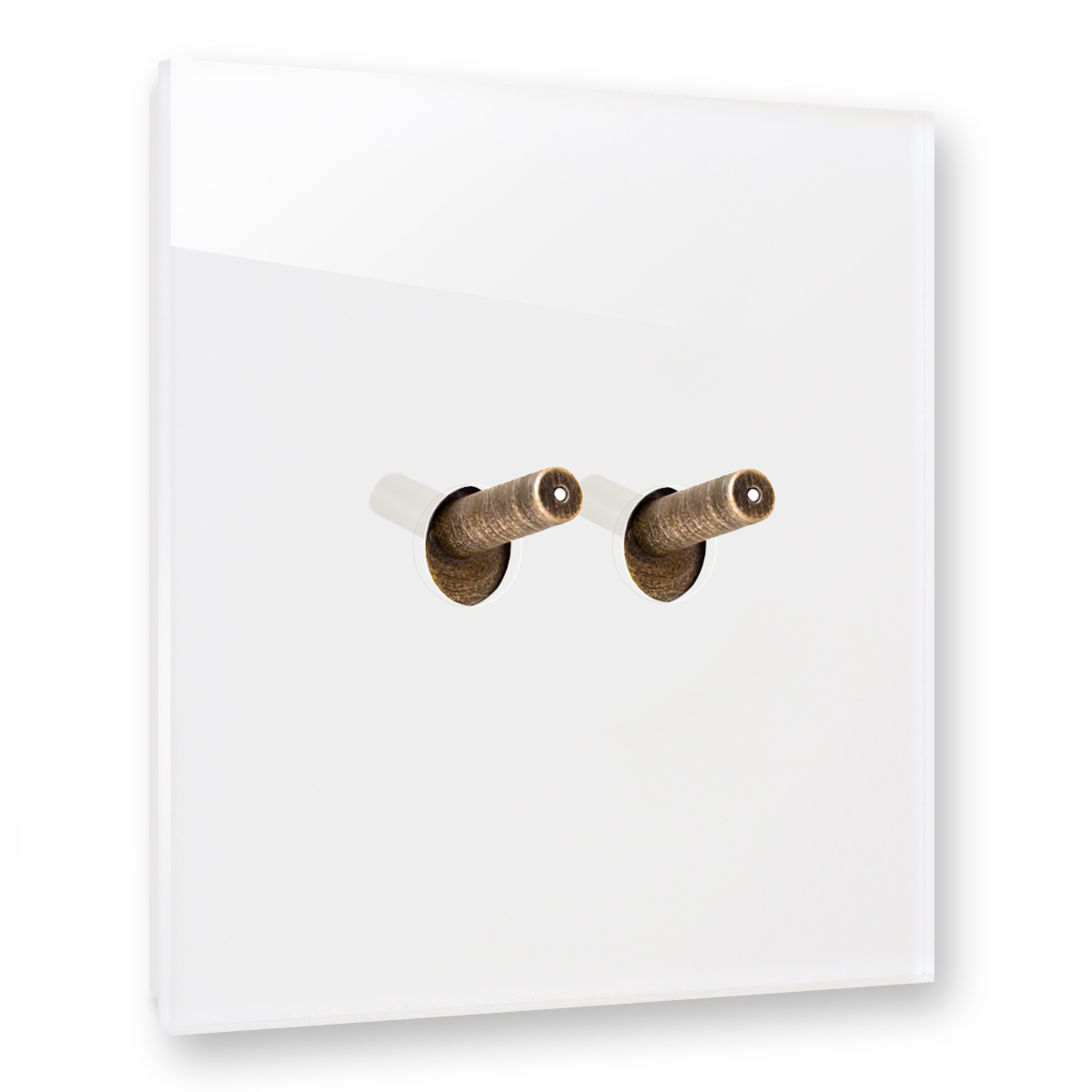 Light switch white double bronze toggle illuminated glass-effect modern vertical. YORK