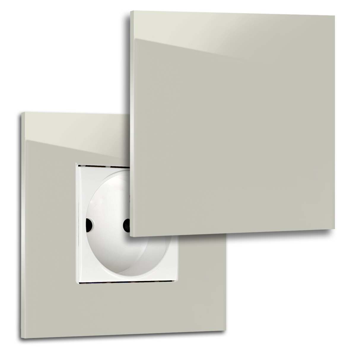 Inbouw stopcontact  1-voudig glasoptiek Farrow 4 old white beige