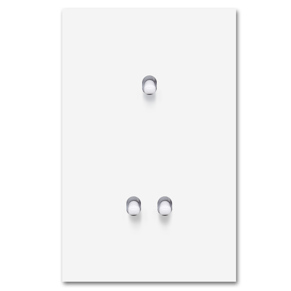 Retro switch metal matte white 3 gang toggles Square Series