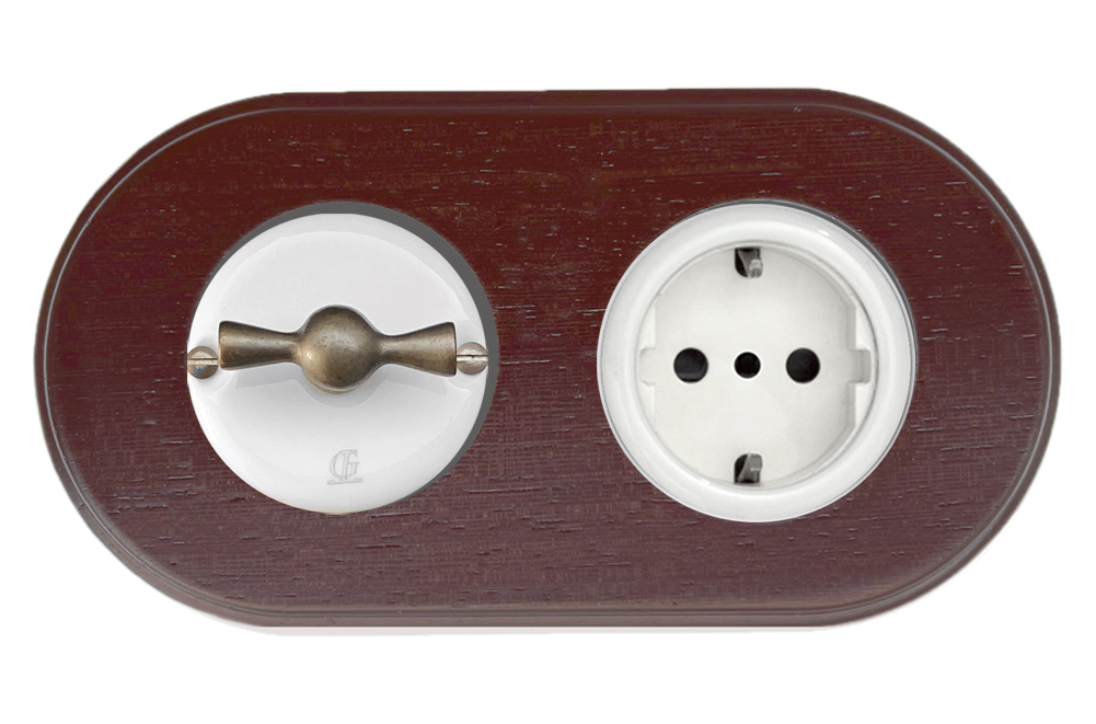 Interruttore rotante retrò in porcellana Commutatore 230V