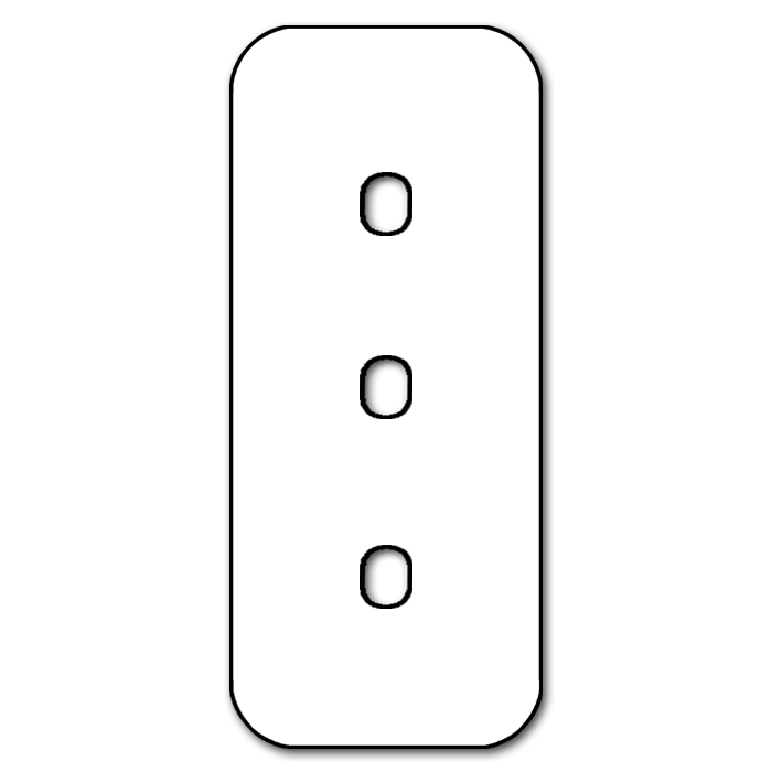Switch front panel metal in Rust 3 gang. Vectis Cube series