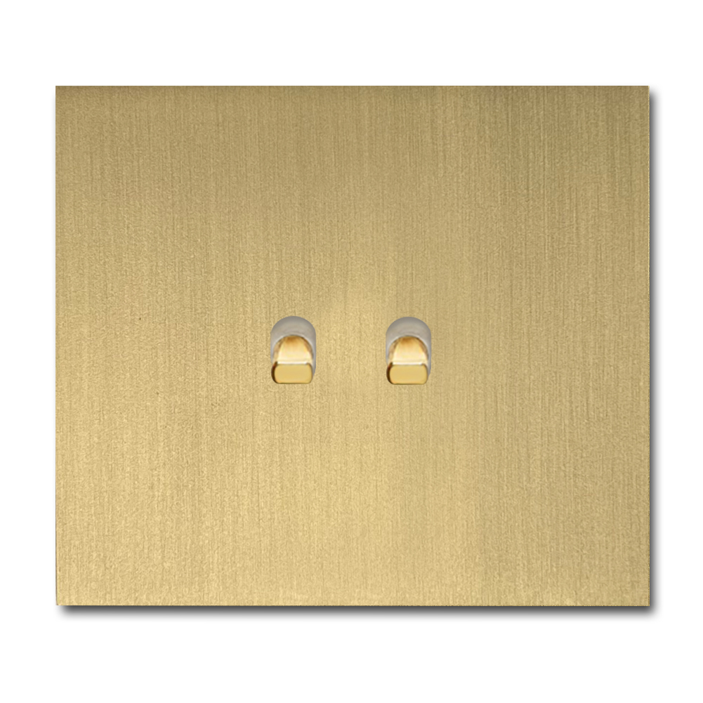 Toggle switch metal in old gold 2 gang 2 way. Square Series