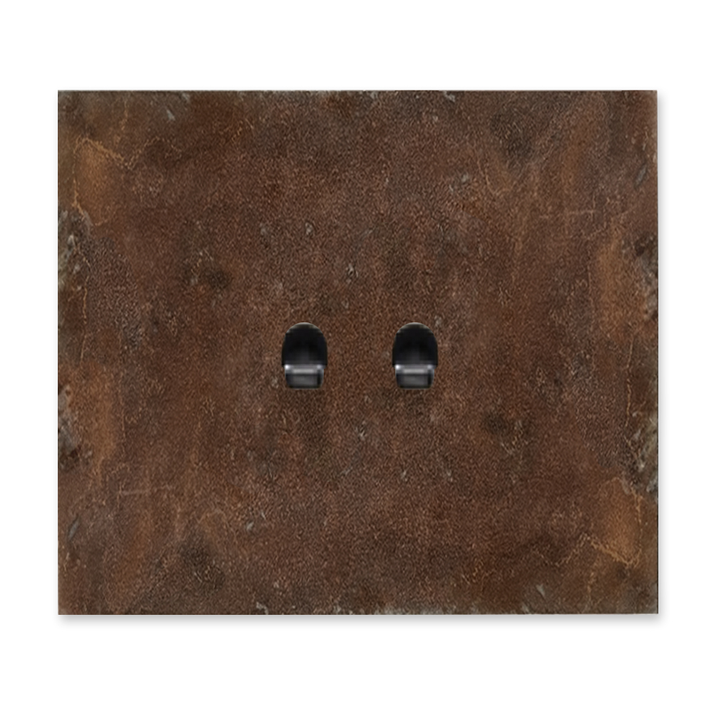 Toggle switch metal in rust 2 gang 2 way. Square Series