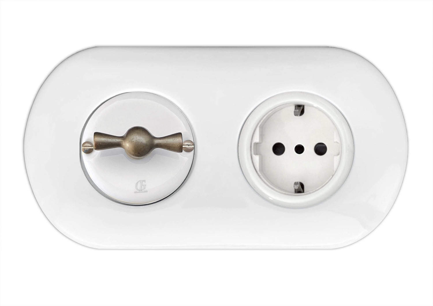 Interruttore rotante retrò in porcellana Commutatore 230V