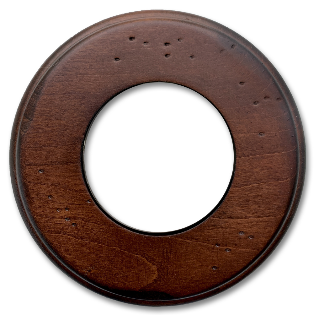Wooden frame ARREDA with 1 round cutout. Walnut wood. GI Gambarelli Wooden frame ARREDA with 1 round cutout. Walnut wood. GI Gambarelli