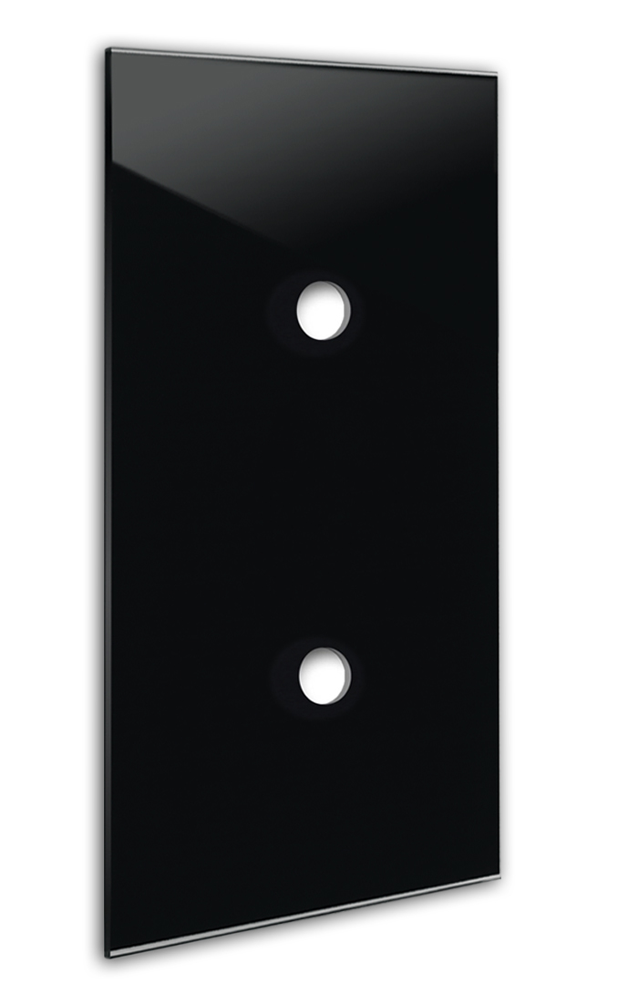 YORK Black Glass-Effect 2-Gang Vertical Cover Plate by ROHDE+ROHDE