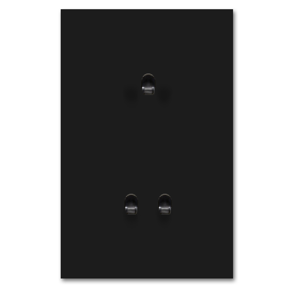 Toggle switch metal matte black 3 gang 2 way. Square Series
